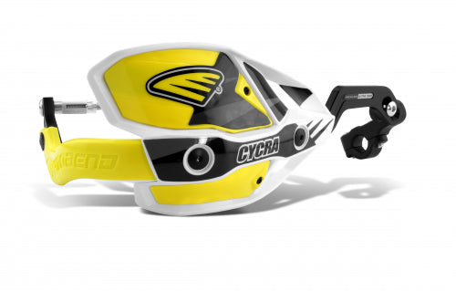 Cycra Dichte Handkappen Geel / Wit Ultra Pro Bend CRM voor 28,6mm stuur