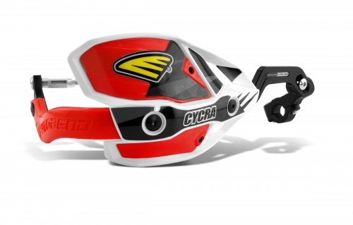 Cycra Dichte Handkappen Rood / Wit Ultra Pro Bend CRM voor 28,6mm stuur