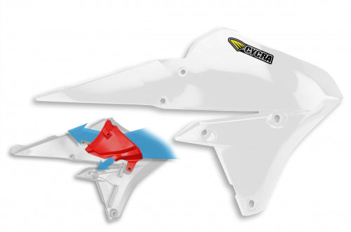 Cycra Powerflow Radiator Kappen Wit Yamaha WR 250F 2015-2019 & WR 450F 2016-2018 & YZ 250F 2014-2018 & YZ 450F 2014-2017
