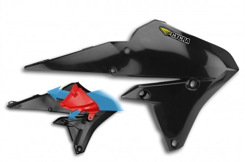 Cycra Powerflow Radiator Kappen Zwart Yamaha WR 250F 2015-2019 & WR 450F 2016-2018 & YZ 250F 2014-2018 & YZ 450F 2014-2017