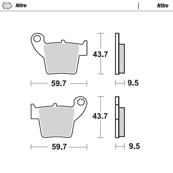 Moto Master Sintered Metal Achter remblokken Nitro Honda, TM 85