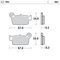 Moto Master Sintered Metal Achter remblokken Nitro Fantic, Beta, Gas Gas, Kawasaki, Suzuki, Yamaha, TM
