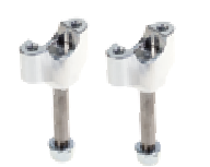 Kite MX/EN onderste stuurklemmen Zilver met hoogte 35mm voor 28,6mm stuur ( past alleen op Kite kroonplaten )