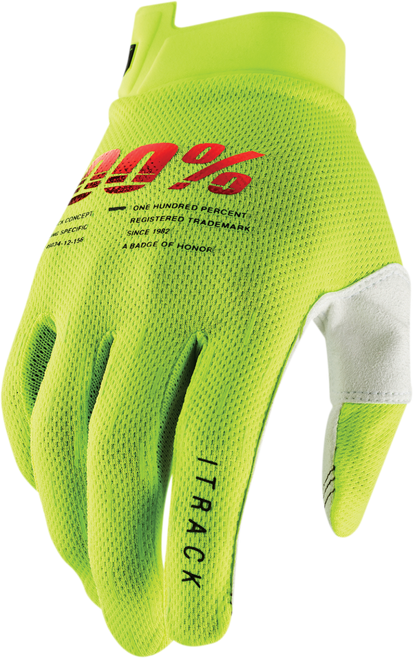 100% handschoenen Itrack Fluor Geel Maat XL