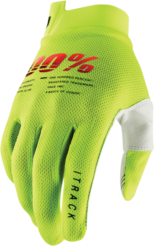 100% handschoenen Itrack Fluor Geel Maat XXL