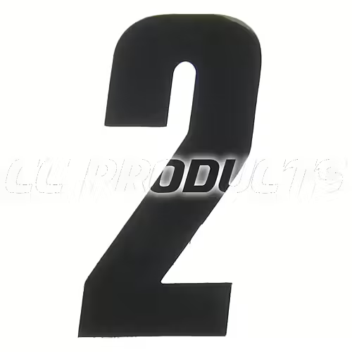 CC Products plaknummer #2 Zwart 11cm hoog ( per stuk ) nummer 2