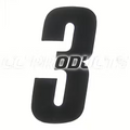 CC Products plaknummer #3 Zwart 11cm hoog ( per stuk ) nummer 3