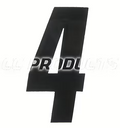 CC Products plaknummer #4 Zwart 11cm hoog ( per stuk ) nummer 4
