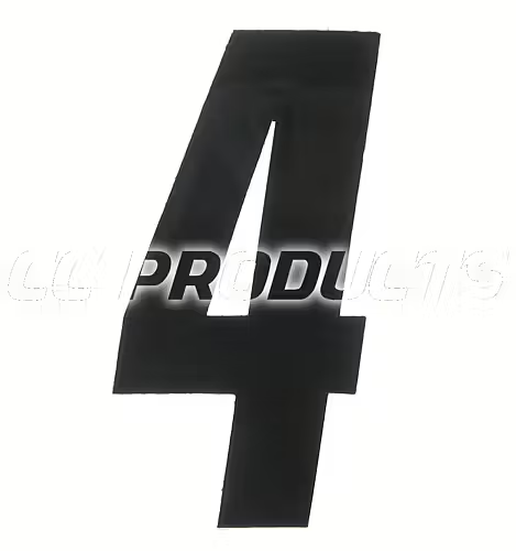 CC Products plaknummer #4 Zwart 11cm hoog ( per stuk ) nummer 4