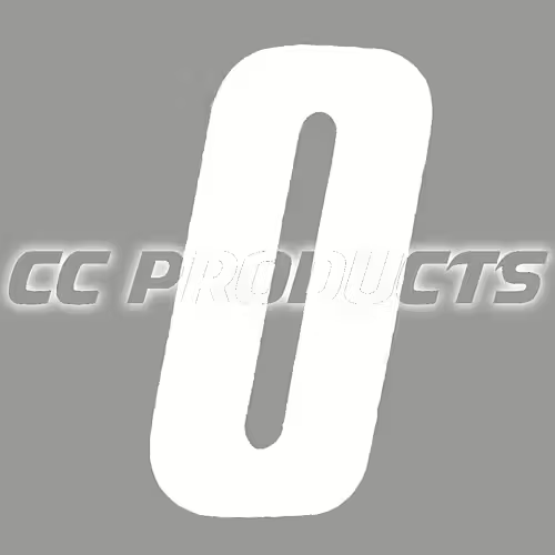 CC Products plaknummer #0 Wit 17cm hoog ( per stuk ) nummer 0