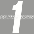 CC Products plaknummer #1 Wit 17cm hoog ( per stuk ) nummer 1