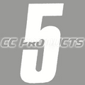 CC Products plaknummer #5 Wit 17cm hoog ( per stuk ) nummer 5