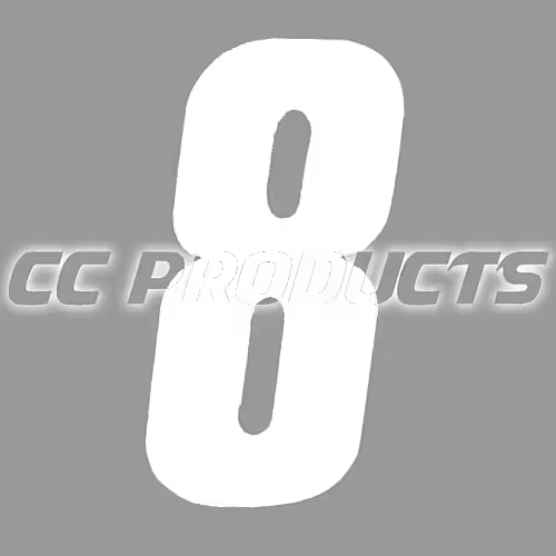 CC Products plaknummer #8 Wit 17cm hoog ( per stuk ) nummer 8