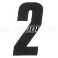 CC Products plaknummer #2 Zwart 17cm hoog ( per stuk ) nummer 2
