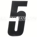 CC Products plaknummer #5 Zwart 17cm hoog ( per stuk ) nummer 5