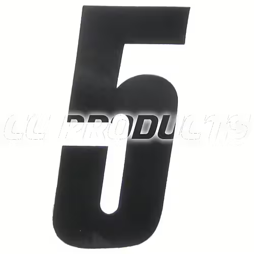 CC Products plaknummer #5 Zwart 17cm hoog ( per stuk ) nummer 5
