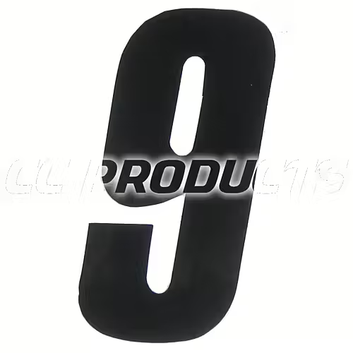CC Products plaknummer #6/9 Zwart 17cm hoog ( per stuk ) nummer 6/9