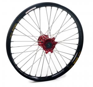 Excel voorwiel compleet zwarte velg + Haan Wheels rode naaf 17-3.50 Honda CR/CRF 1995-