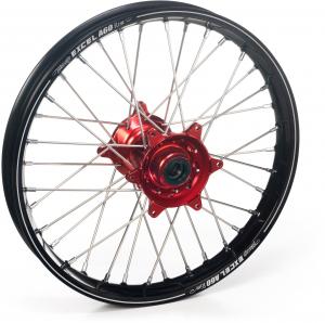 Excel achterwiel compleet zwarte A60 velg + Haan Wheels rode naaf 19-2.15 Honda CRF 450R 2013-2026 & CRF 250R 2014-2026