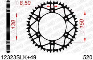 AFAM achtertandwiel 50 tands staal met moddergroef Fantic XX/XE 125 2021 & Yamaha YZ/YZ F 125/250/450 99-