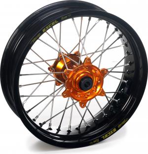 Excel voorwiel compleet zwarte velg + Haan Wheels oranje naaf 19-1.40 KTM SX 85 grote wielen 04-11