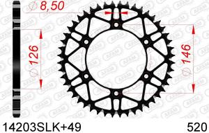 AFAM achtertandwiel 50 tands staal met moddergroef Suzuki RM/RM-Z 125/250/450 80-
