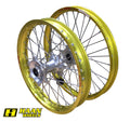 Excel achterwiel compleet gele velg + Haan Wheels zilvere naaf 19-2.15 Suzuki RM-Z 450 2005-2022