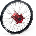 Excel voorwiel compleet A60 zwarte velg + Haan Wheels rode naaf 21-1.60 Yamaha/Fantic