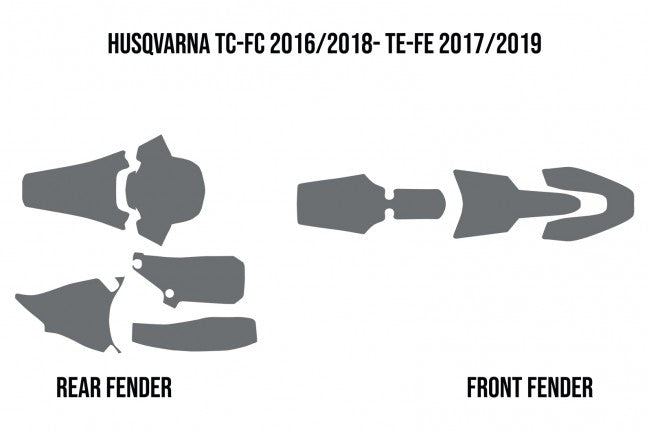 Twin Air Mud Deflector voor en achterspatbord Husqvarna TC/FC 125-450 2016-2018 & FE/TE 250-501 2017-2019