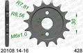AFAM voortandwiel staal Honda CR 80R 96-02 CR 80RB 96-02 CR 85R 03-07 CR 85RB 03-07 ( 14 tands )