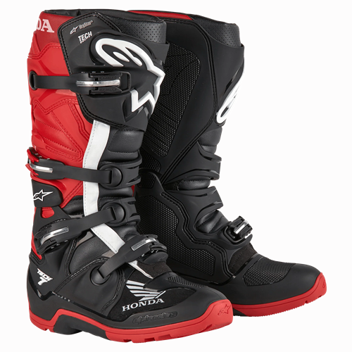 Alpinestars Tech 7 Enduro Honda MX Laarzen Drystar Zwart/Bright Rood