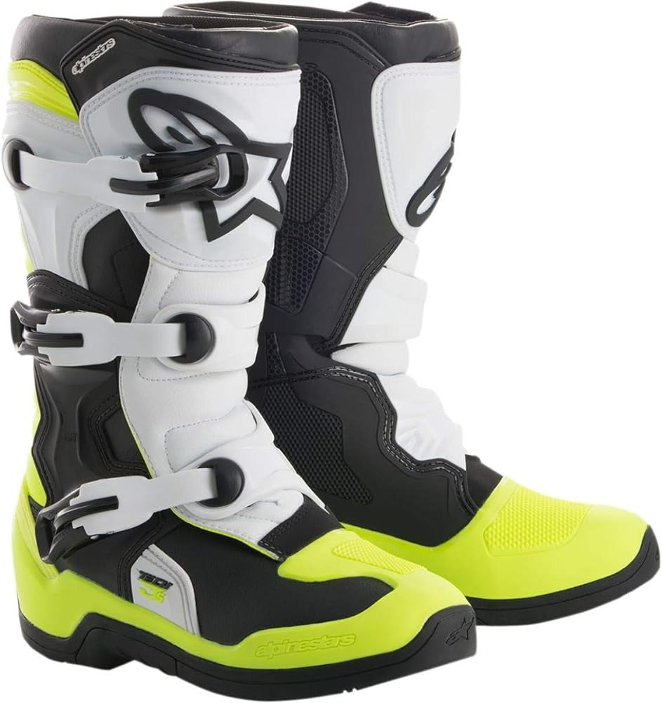Alpinestars Tech 3S Kinder MX Laarzen Zwart/Wit/Fluor Geel