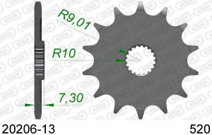AFAM voortandwiel 13 tands Honda CR 125R 87-03
