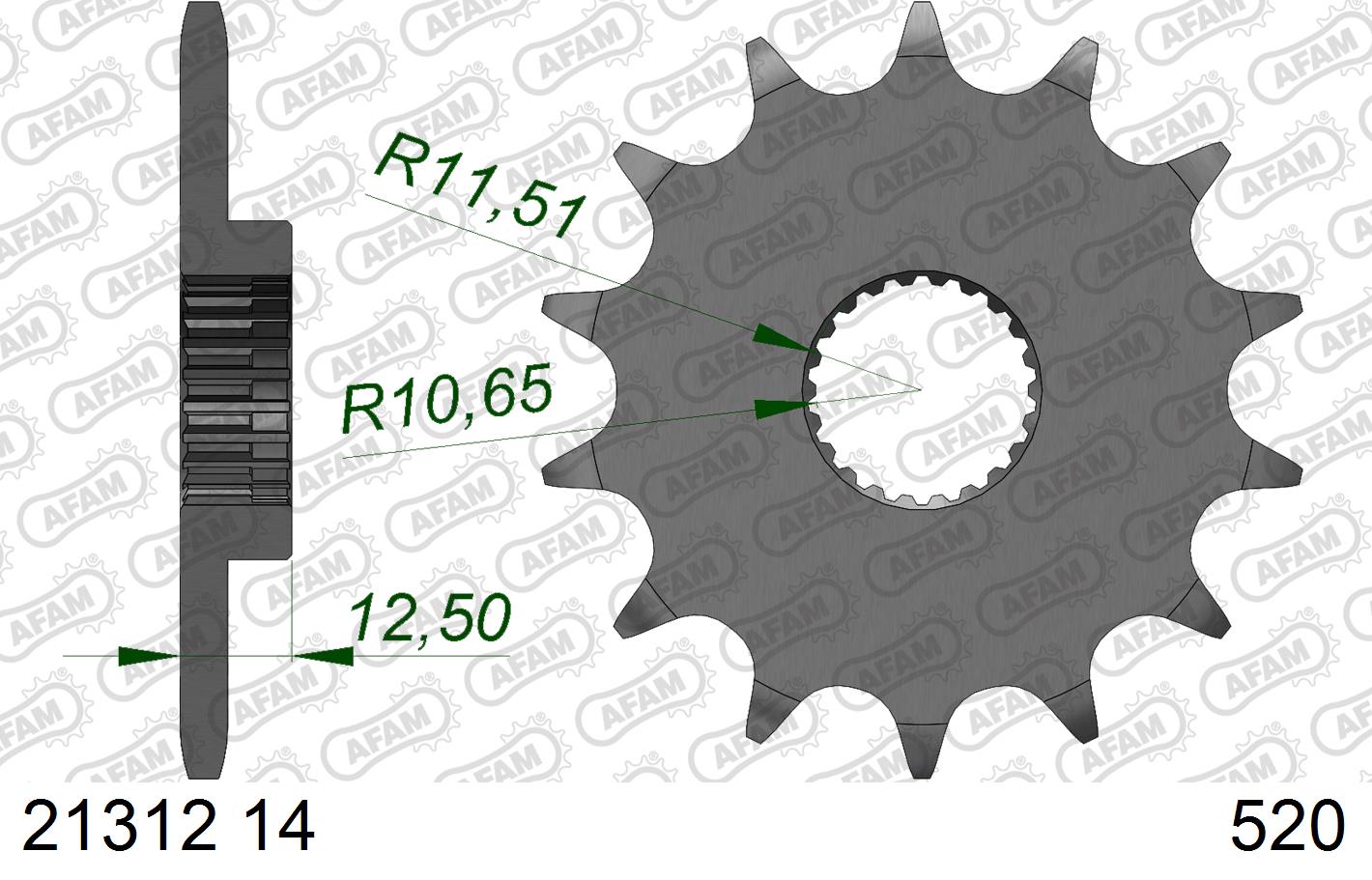 AFAM voortandwiel Yamaha YFM 250R Raptor 2008-2013 #520