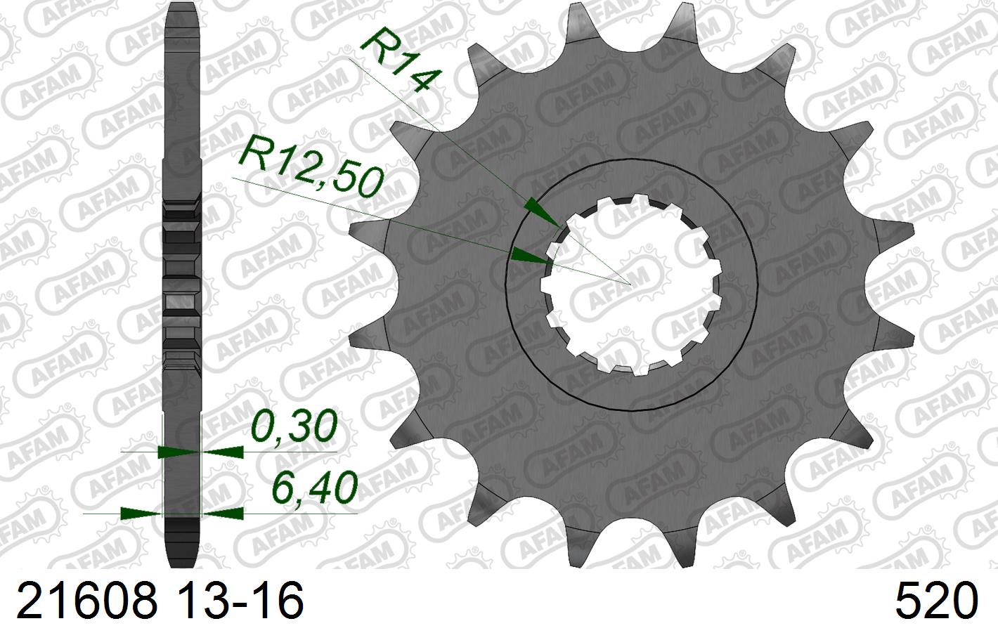 AFAM voortandwiel 15 tands Yamaha YFM 700 Raptor 2005-