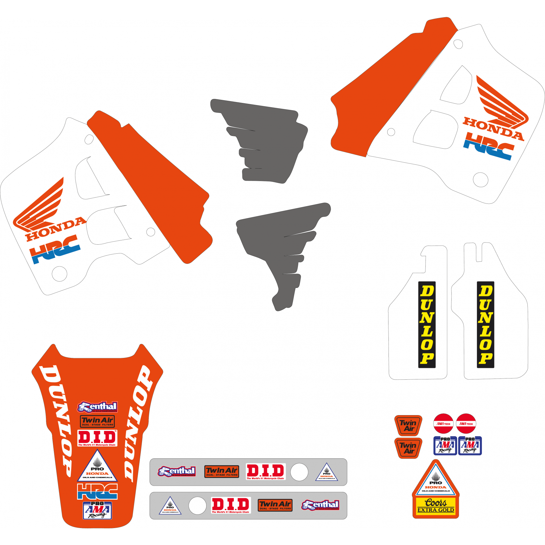 Blackbird stickerset USA 1991 Honda CR 125R 1990-1992 & CR 250R 1990-1991