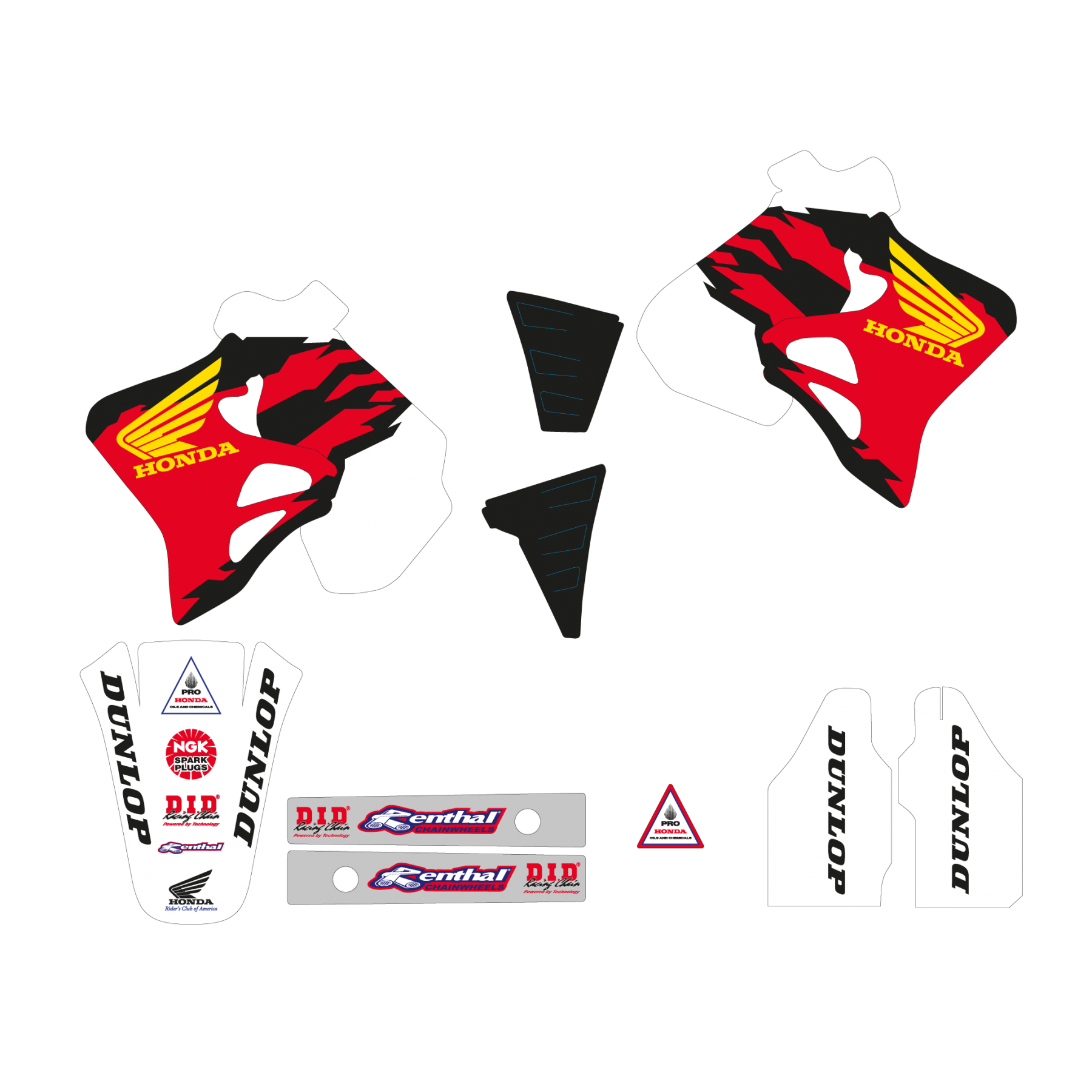 Blackbird stickerset USA 1995 Honda CR 125R 1993-1997 & CR 250R 1992-1996