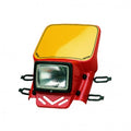 Cemoto enduro koplamp compleet Rood universeel