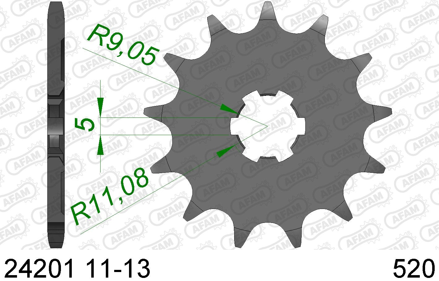 AFAM voortandwiel 13 tands Kawasaki KX 125 94-08