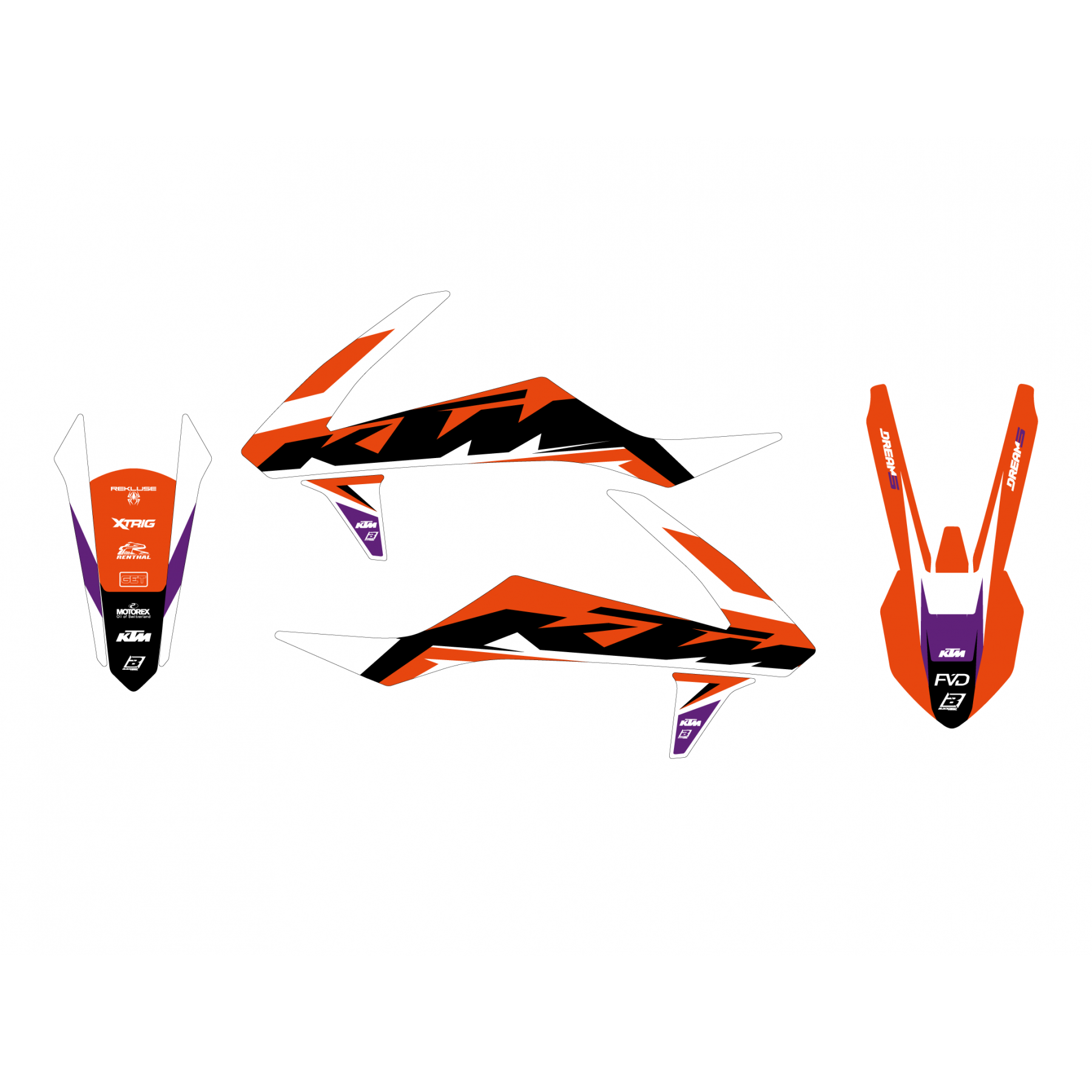 Blackbird Stickerset Dream 5 KTM SX/SX-F 2016-2018 & EXC/EXC-F 2017-2019