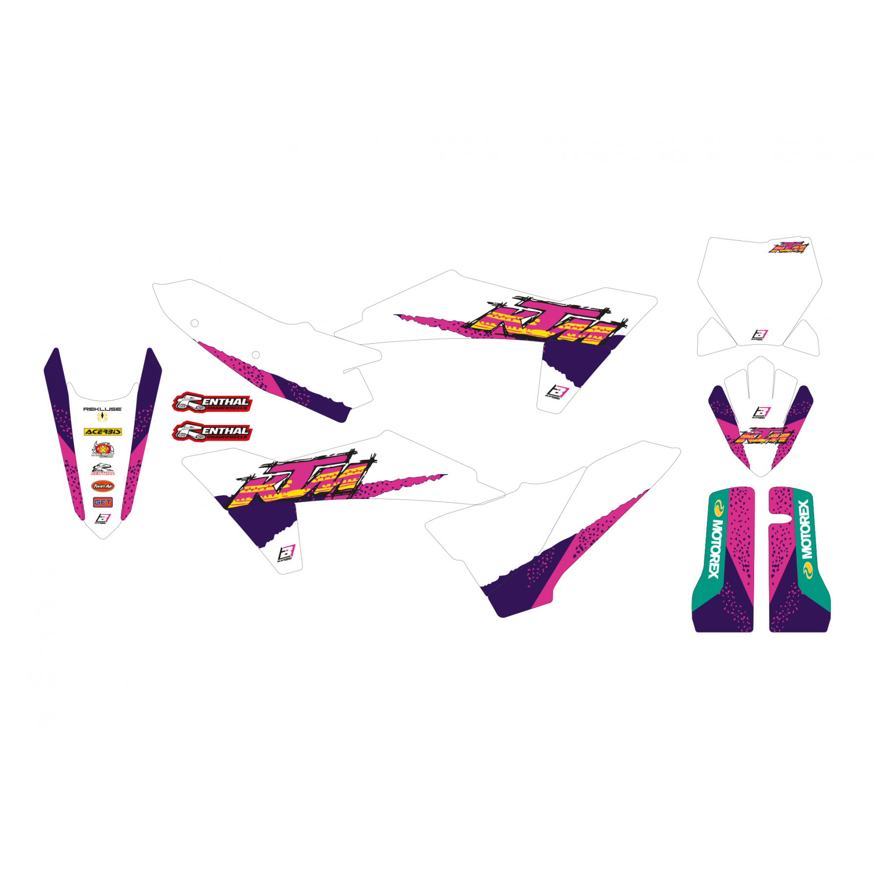 Blackbird Stickerset Retro KTM SX/F 125/150/250/300/350/450 2023 & EXC/EXC-F 250-500 2024-