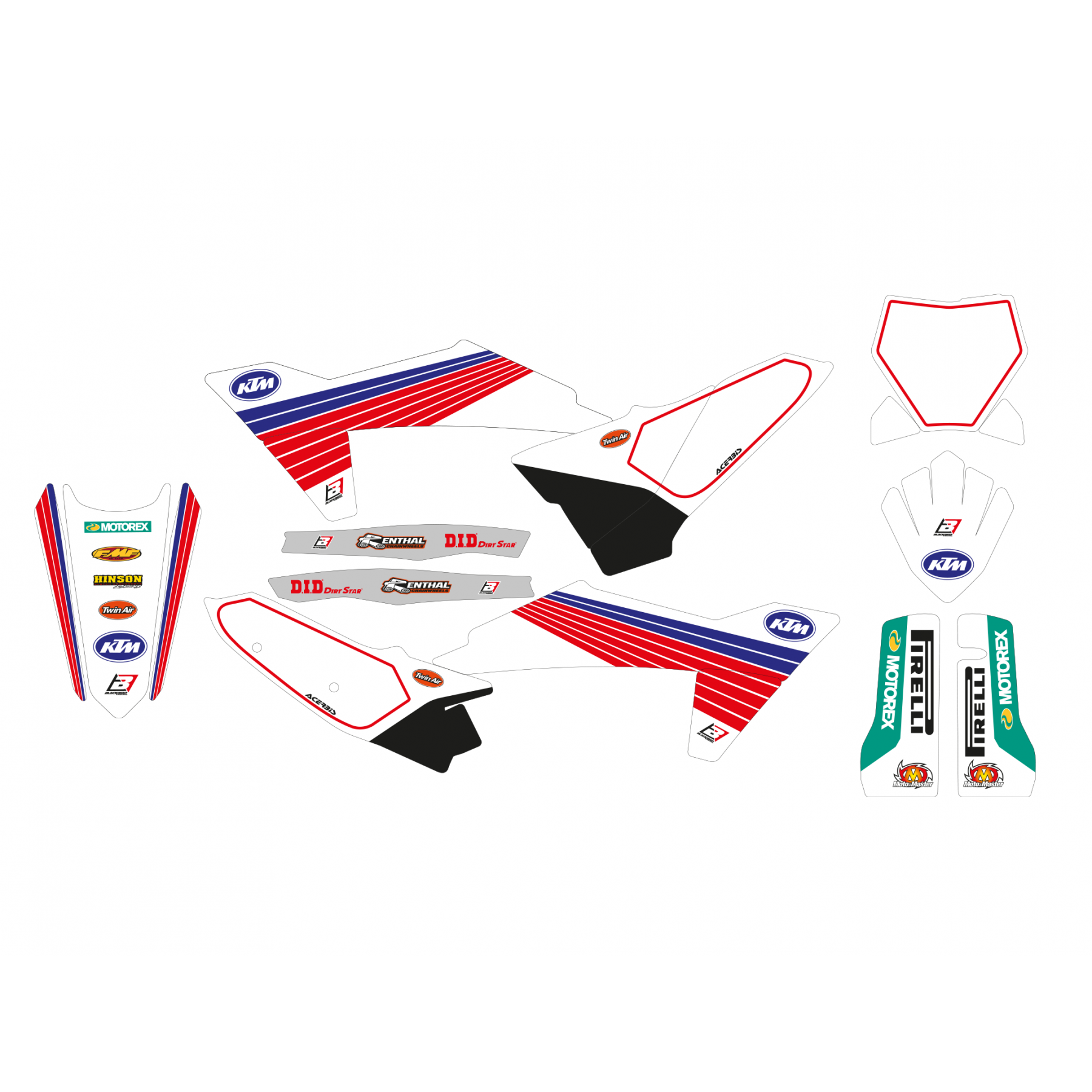 Blackbird Stickerset 'Retro' KTM SX/F 125/150/250/300/350/450 2023-2024 & EXC/EXC-F 250-500 2024-