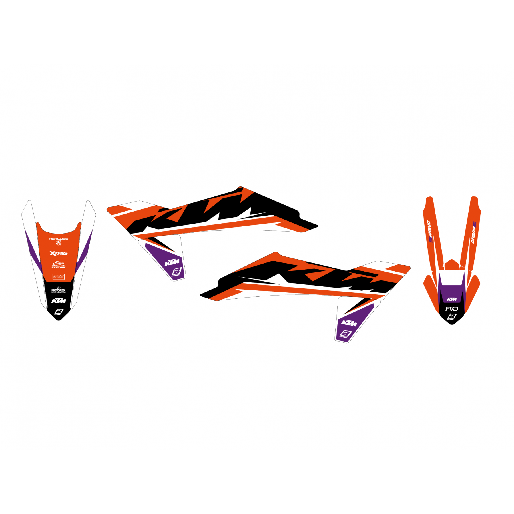 Blackbird Stickerset Dream 5 KTM SX/F 125/150/250/300/350/450 2023 & EXC/EXC-F 250-500 2024-