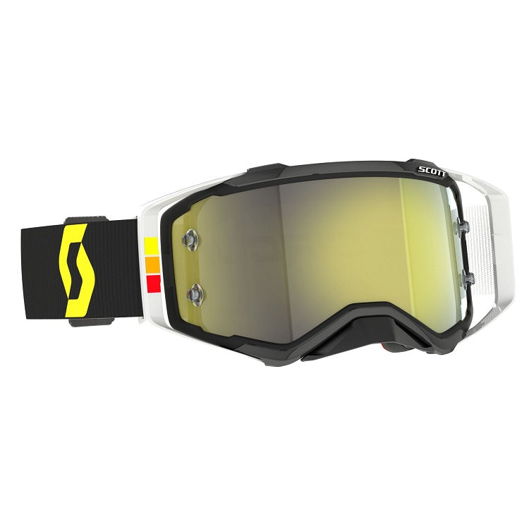 Scott Prospect crossbril Pro Circuit Zwart / Wit ( Lens Geel chrome works )
