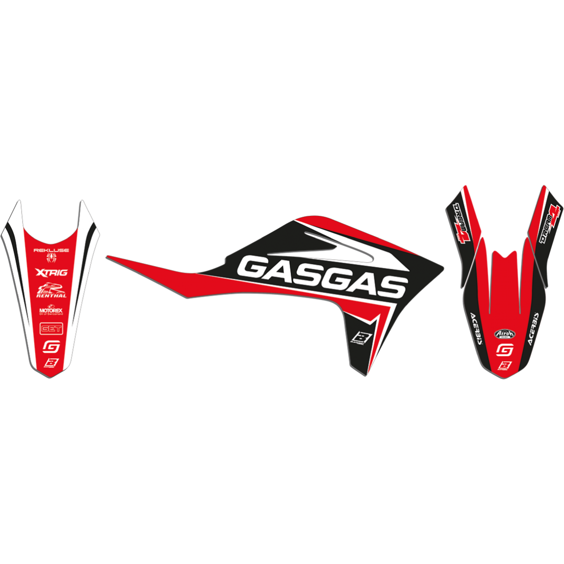 Blackbird Dream 4 stickerset 3 delig Gas Gas 125-450 2021-2023