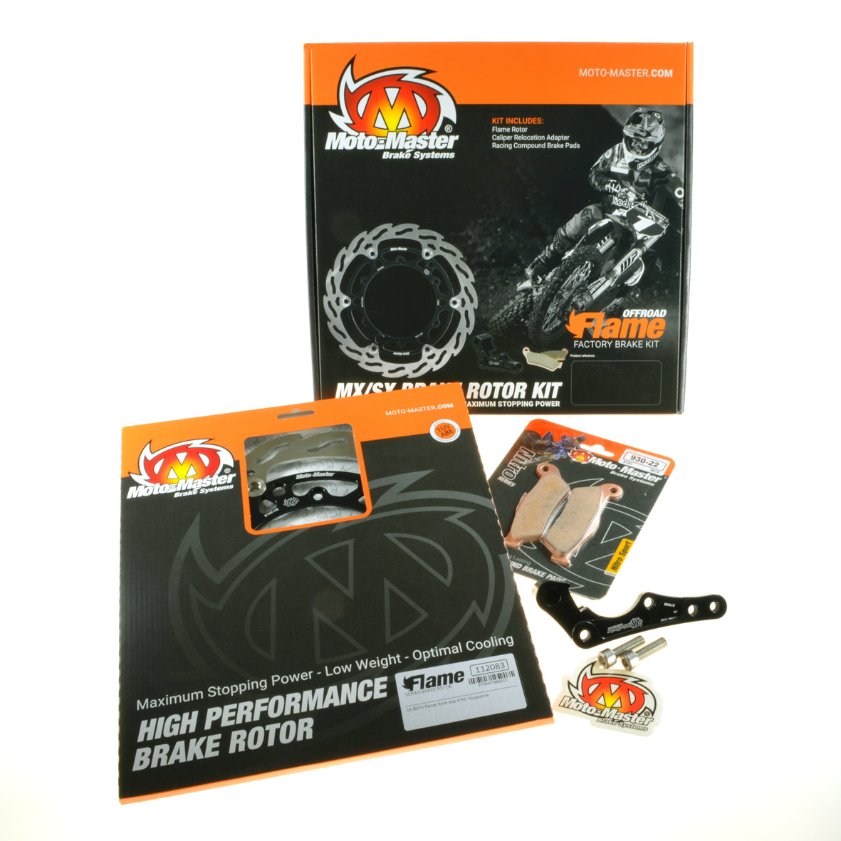Moto Master Flame voor remschijf 270mm + remblokken + adapter Kawasaki KX/KX-F 2006-