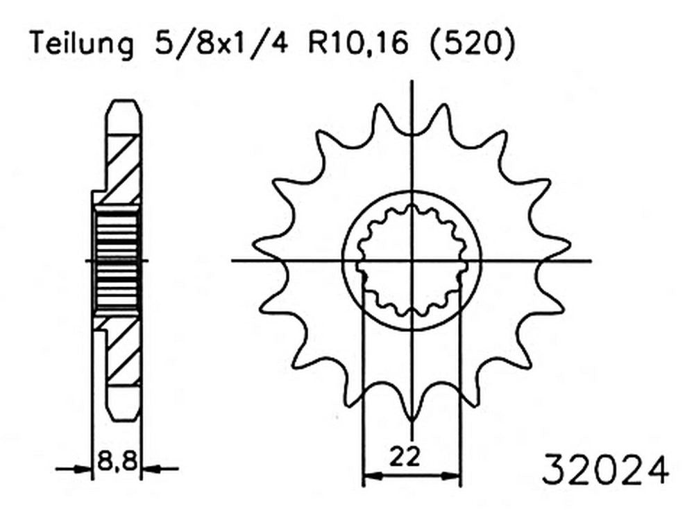 Esjot voortandwiel KTM 13 tands