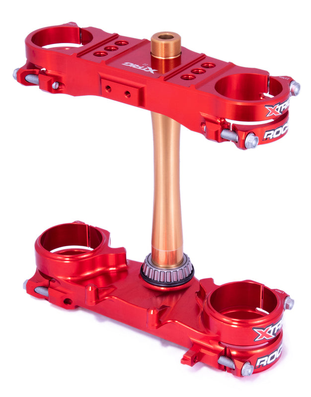 X-Trig Rocs Tech kroonplaten met offset 22mm rood Honda CRF 250R 2022- & CRF 450R 2021-