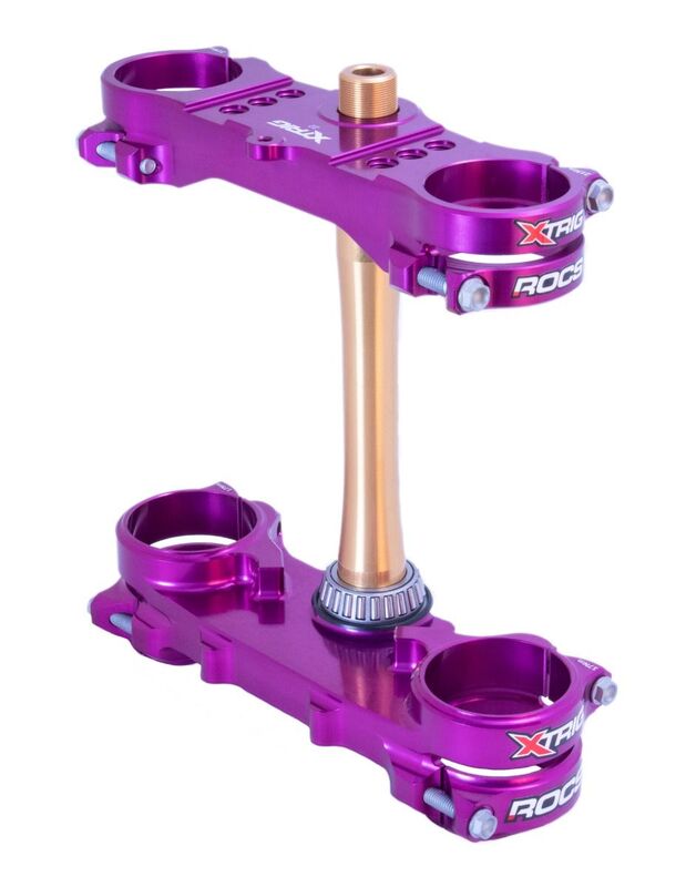 X-Trig Rocs Tech kroonplaten Paars offset 22 Yamaha YZ 250F 2024 & YZ 450F 2023- & Fantic XXF 250 2025 & Fantic XXF 450 2024-2025