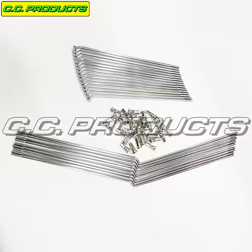 CC-Products Achterwiel 14″ RVS spakenset 24 stuks + nippels voor OEM naaf Yamaha YZ 80 1984-1992
